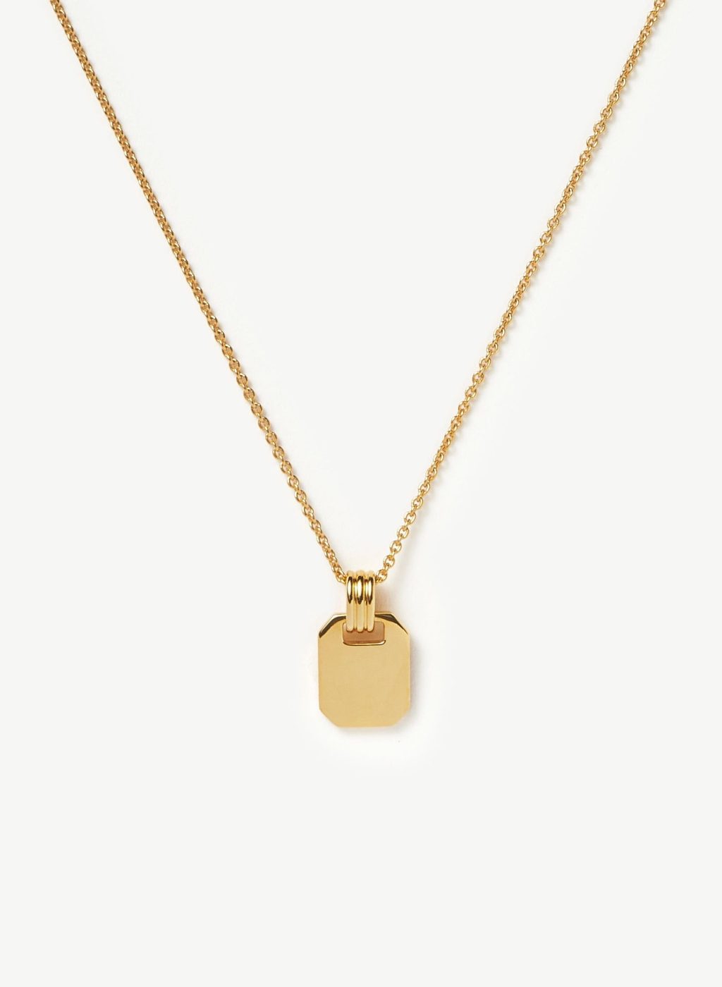 Engravable Small Tag Pendant Necklace | 18ct Gold Plated Vermeil Necklaces Missoma 18ct Gold Plated Vermeil