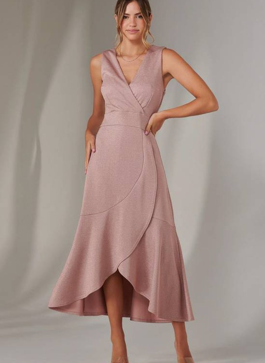 Jolie Moi Wrap Frill Hem Maxi Dress 1