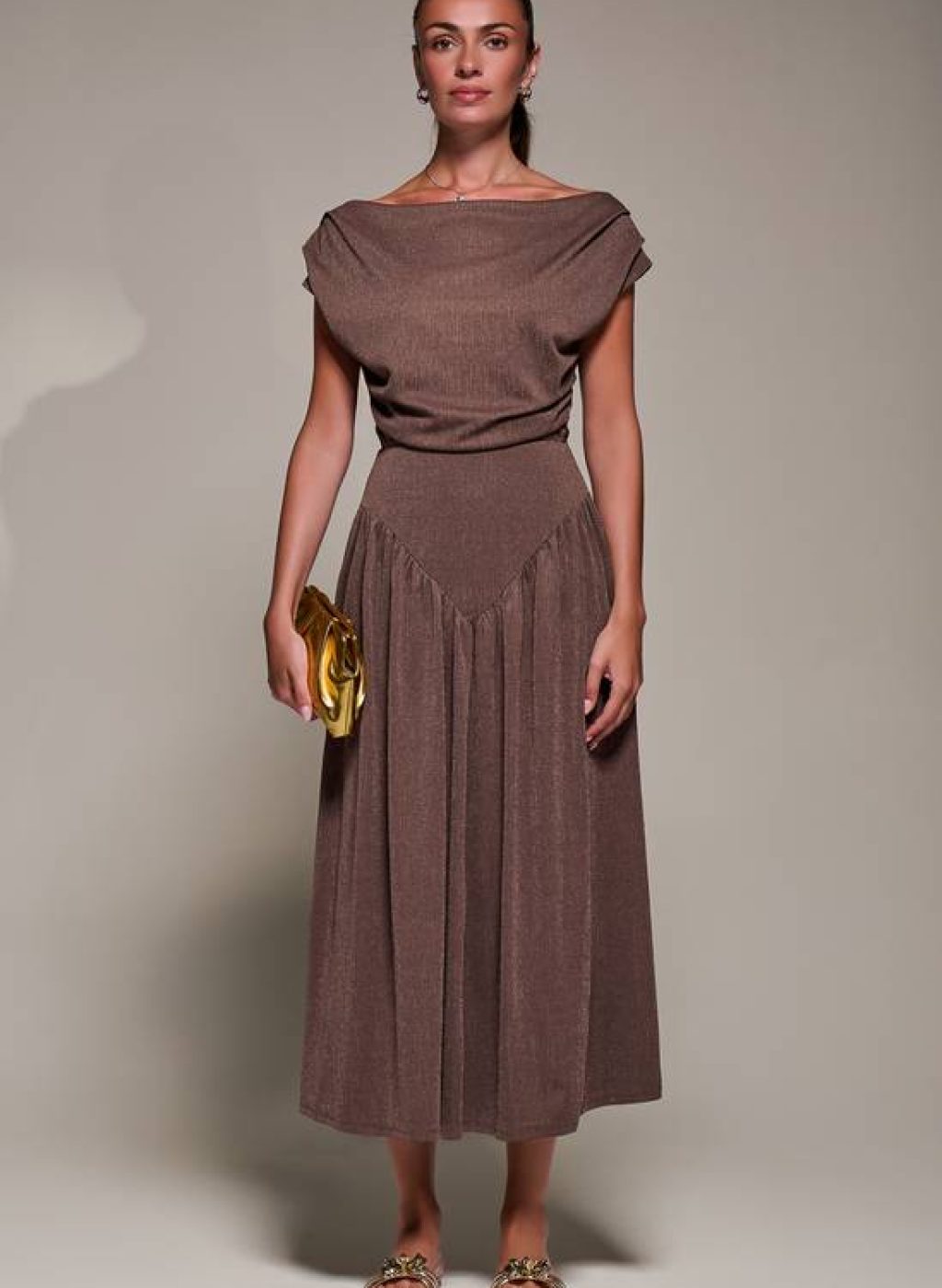 Jolie Moi Asymmetric Neckline Midaxi Dress 1